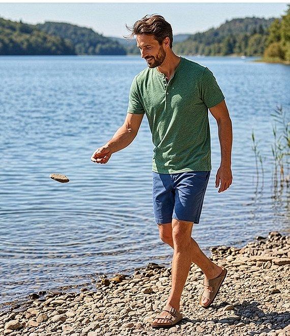 Roundtree & Yorke The Cloud Collection 9#double; Inseam Flat Front Washed Chino Shorts Product Image