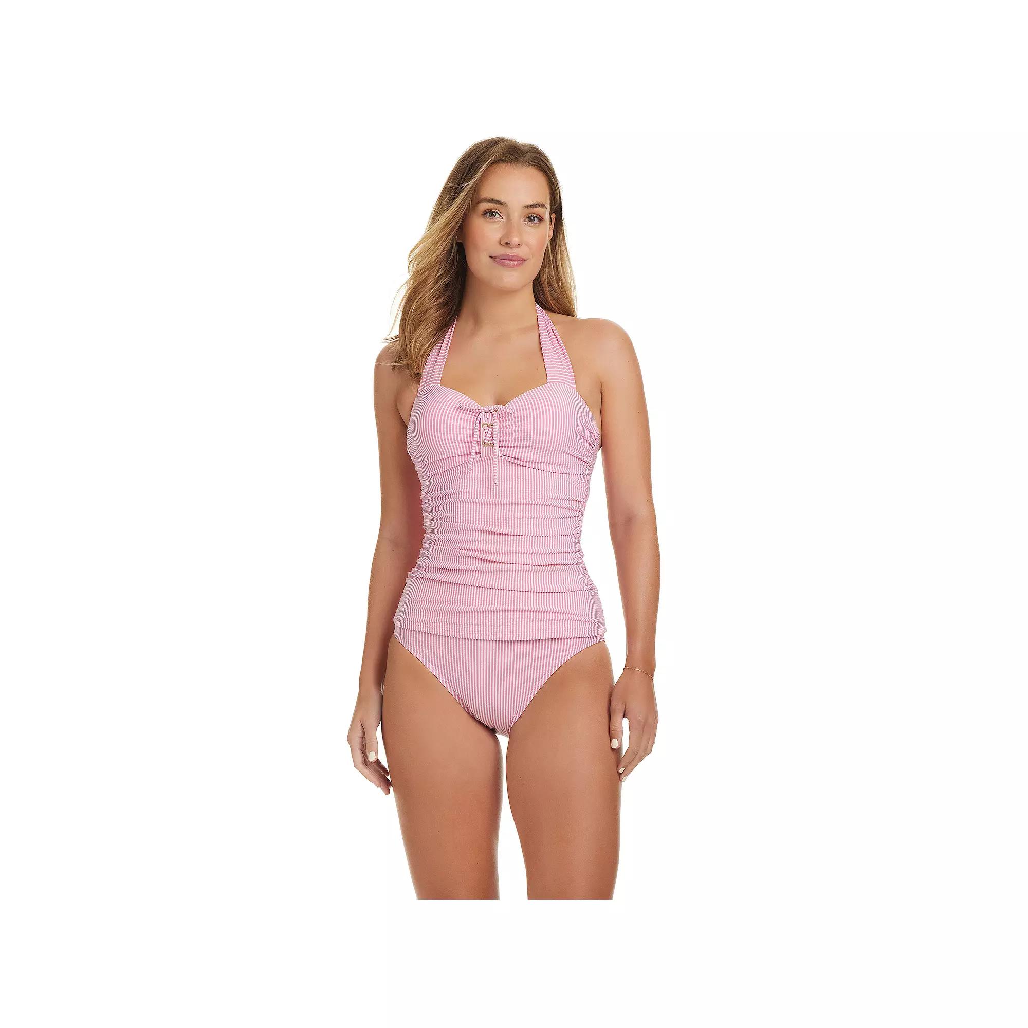 Women's Draper James Halter Bandeau Tankini, Size: XXL, Pink Carnation Product Image