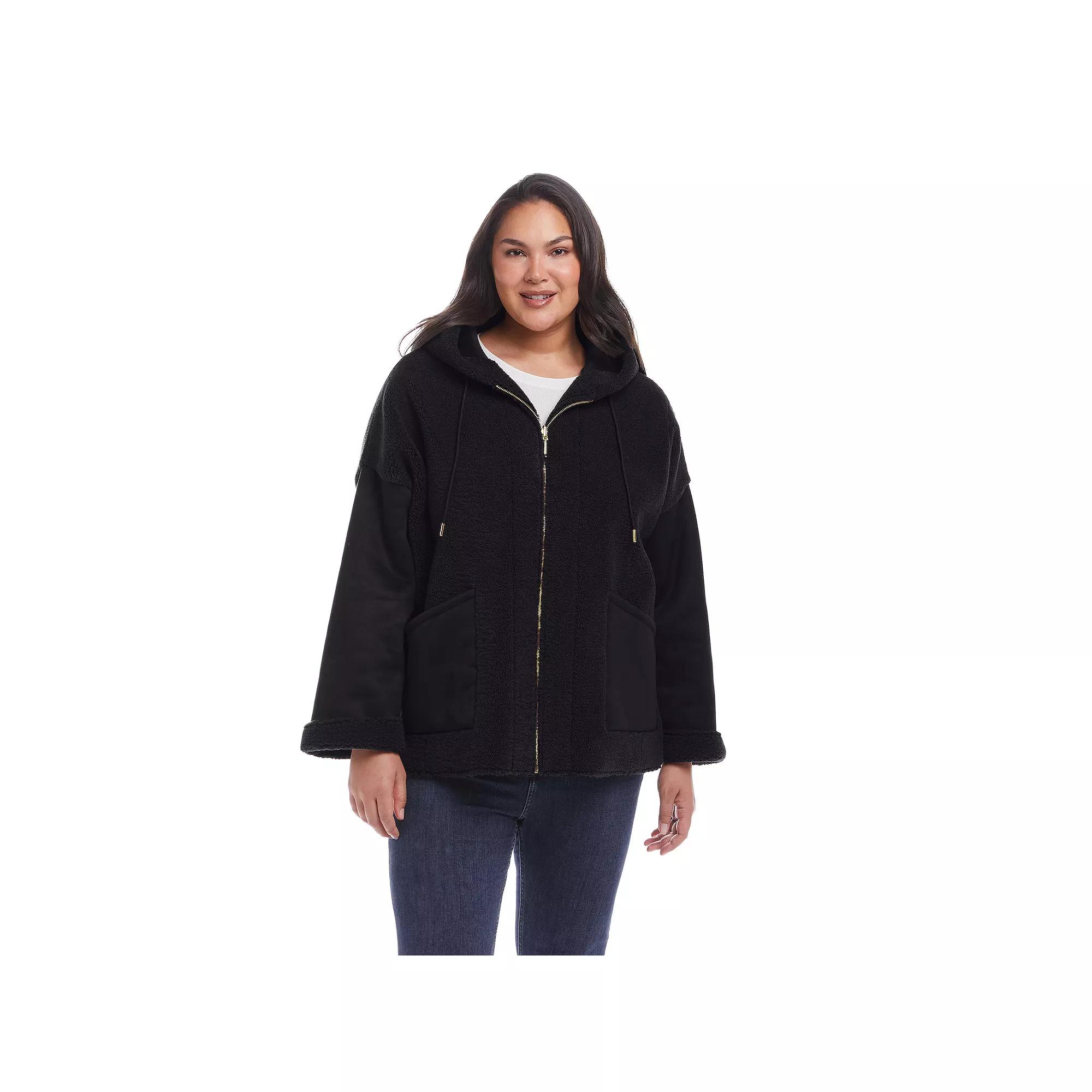 Plus Size Weathercast Reversible Faux Shearling Jacket, Women's, Size: 1XL, Ivory Product Image
