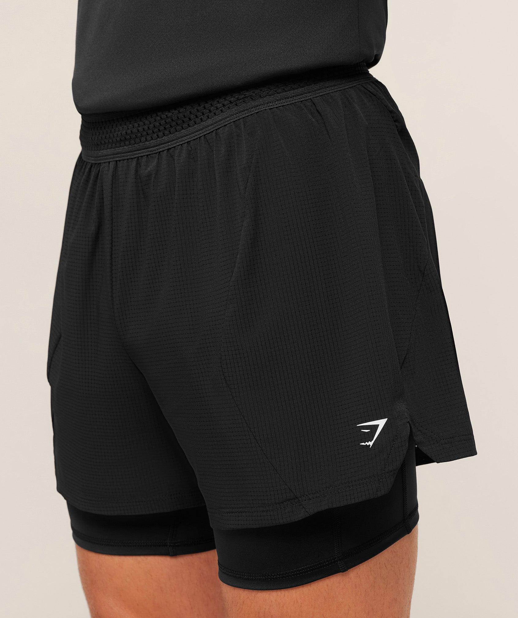 Gymshark Running 4" 2in1 Shorts - Black Male Product Image