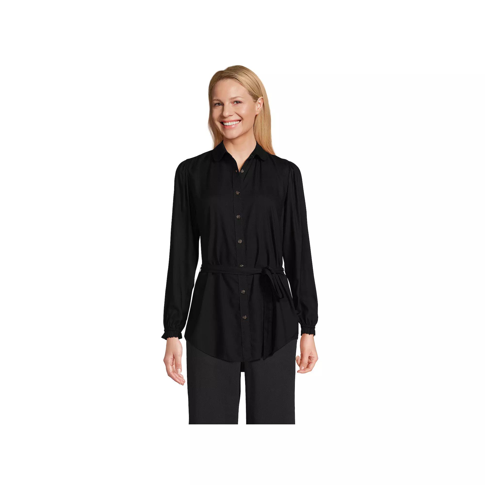 Women's Lands' End Tie Waist Shirt,  Product Image