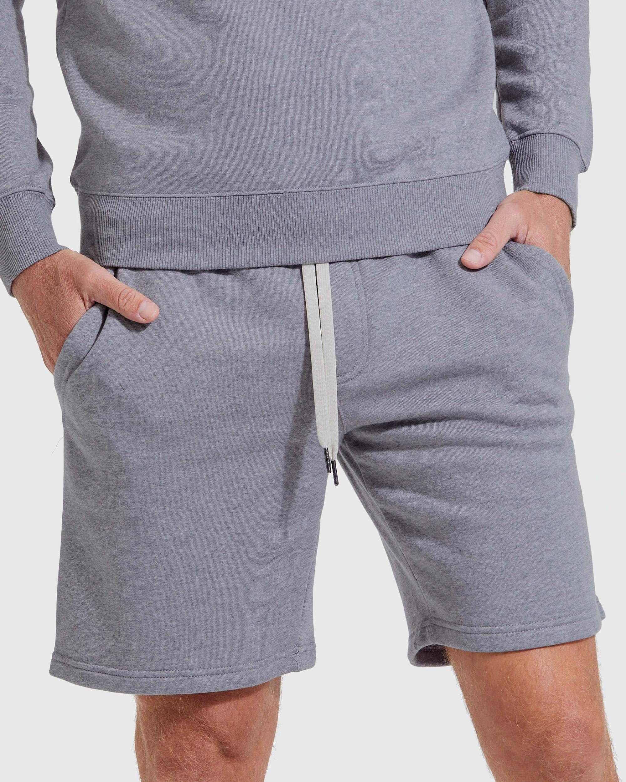 Heather Gray Fleece French Terry Shorts Product Image