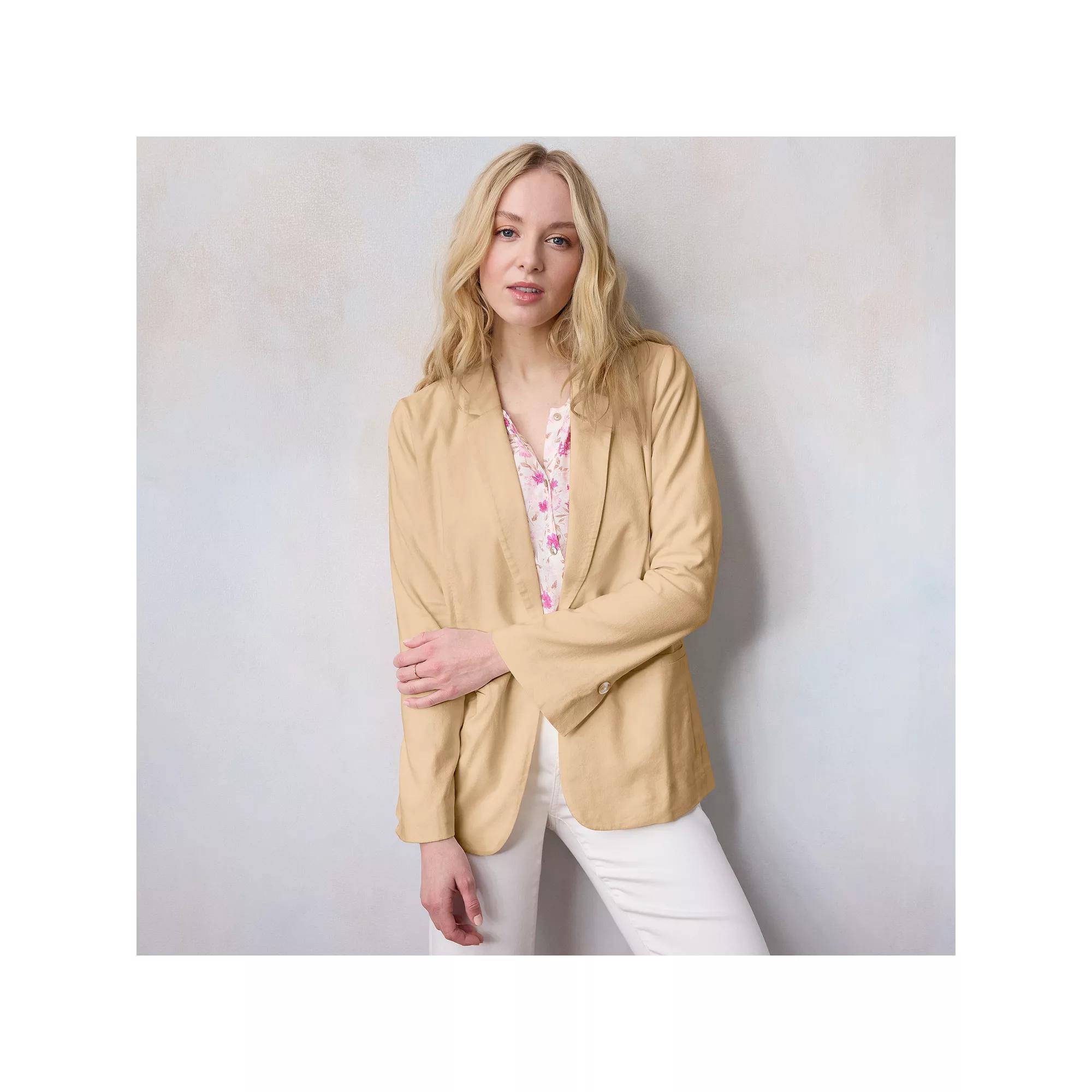 Women's LC Lauren Conrad Notch Collar 1-Button Blazer Jacket,  Product Image