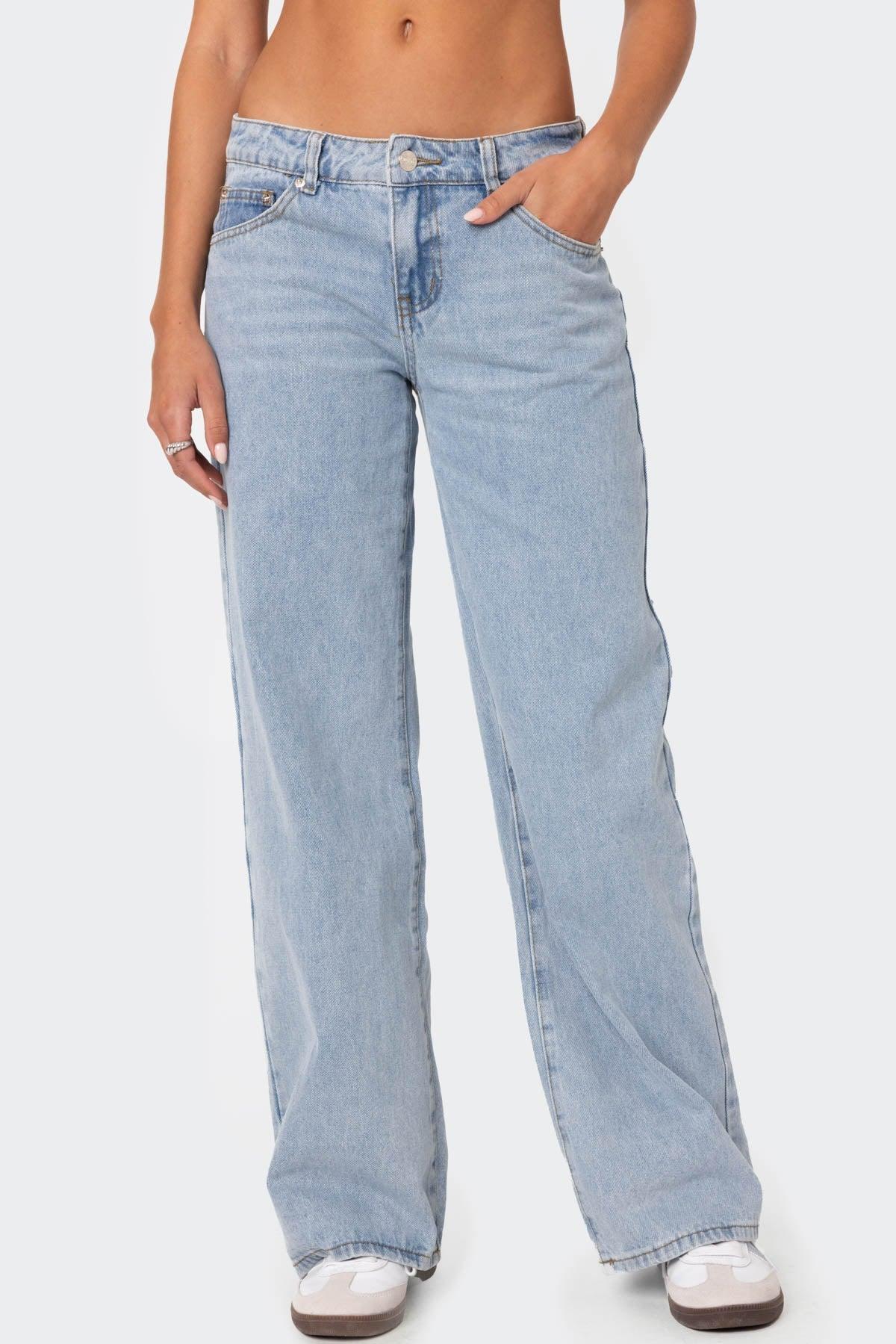 Raelynn Washed Low Rise Baggy Jeans Product Image