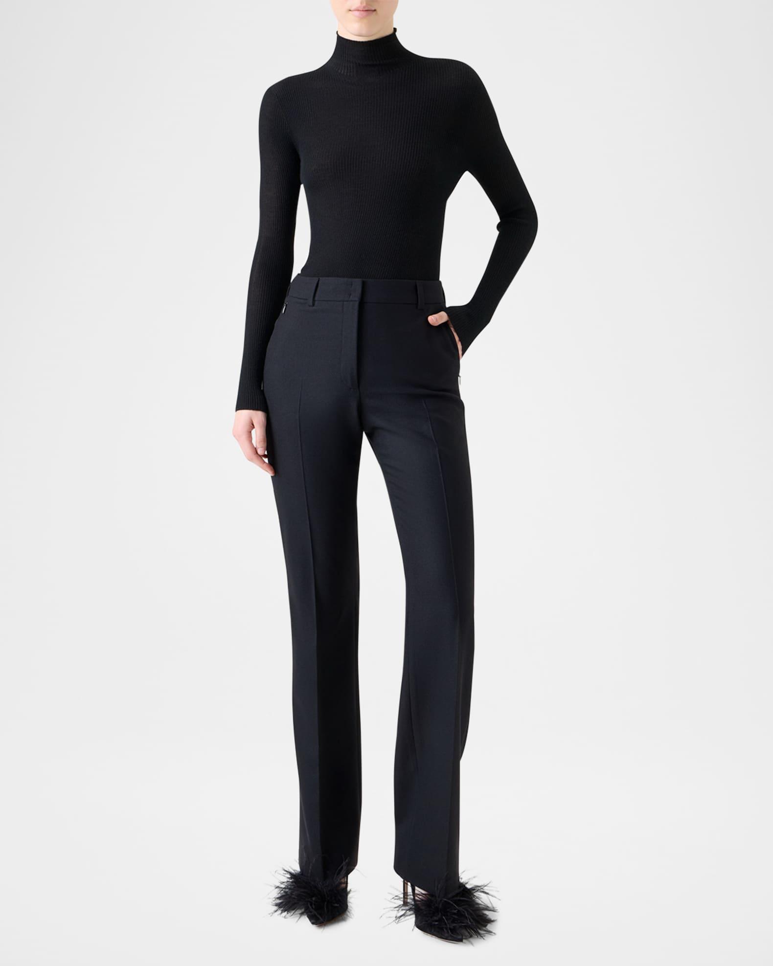 Cashmere-Silk Fine Ribbed Knit Pullover Product Image