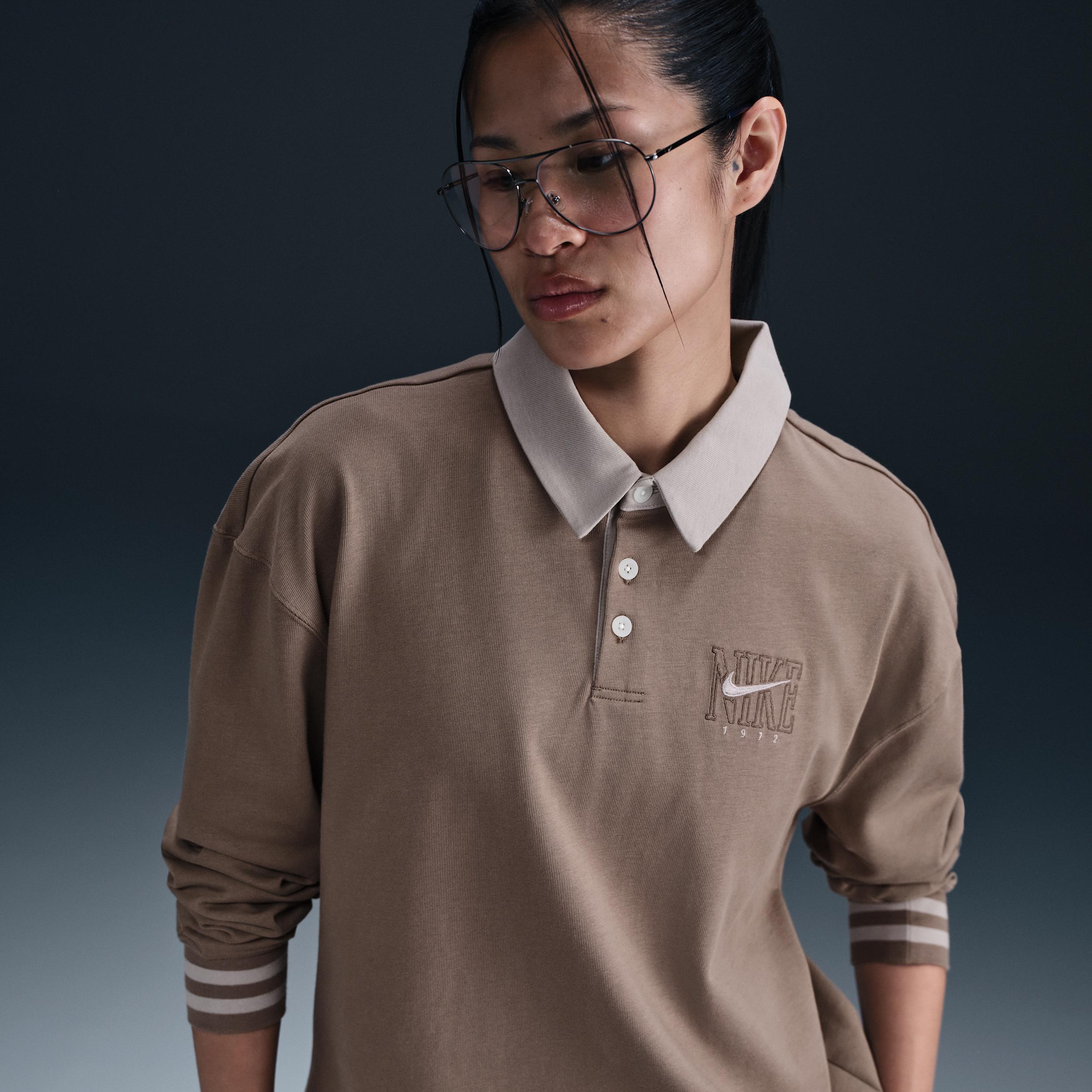 Women's Nike Sportswear Essential Oversized Long-Sleeve Polo Product Image