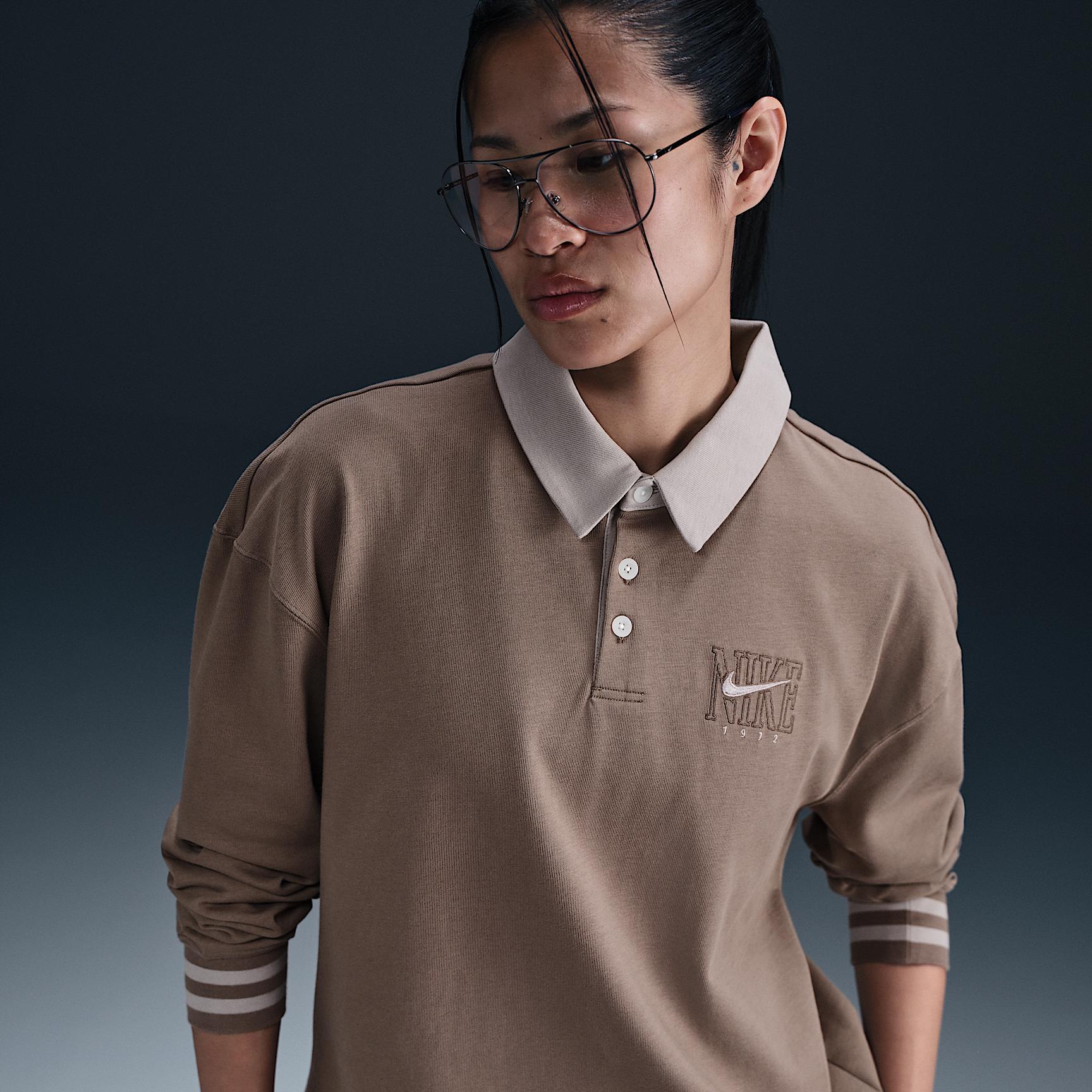 Women's Nike Sportswear Essential Oversized Long-Sleeve Polo Product Image