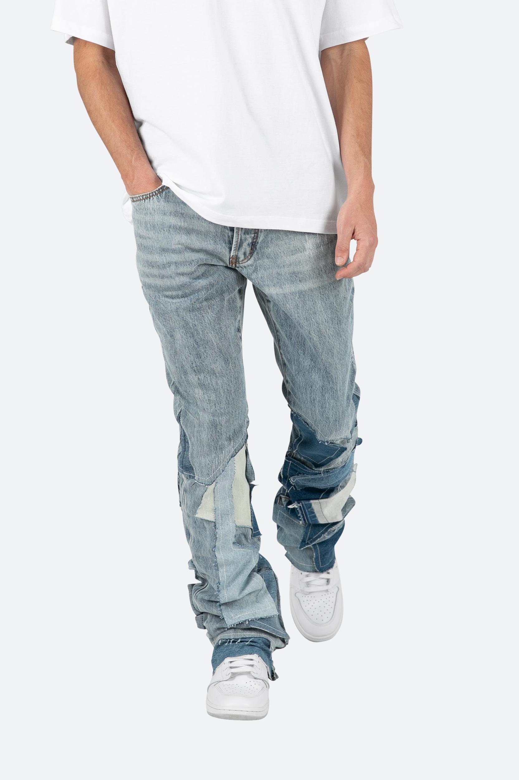 B424 Patch Flare Denim - Blue Male Product Image