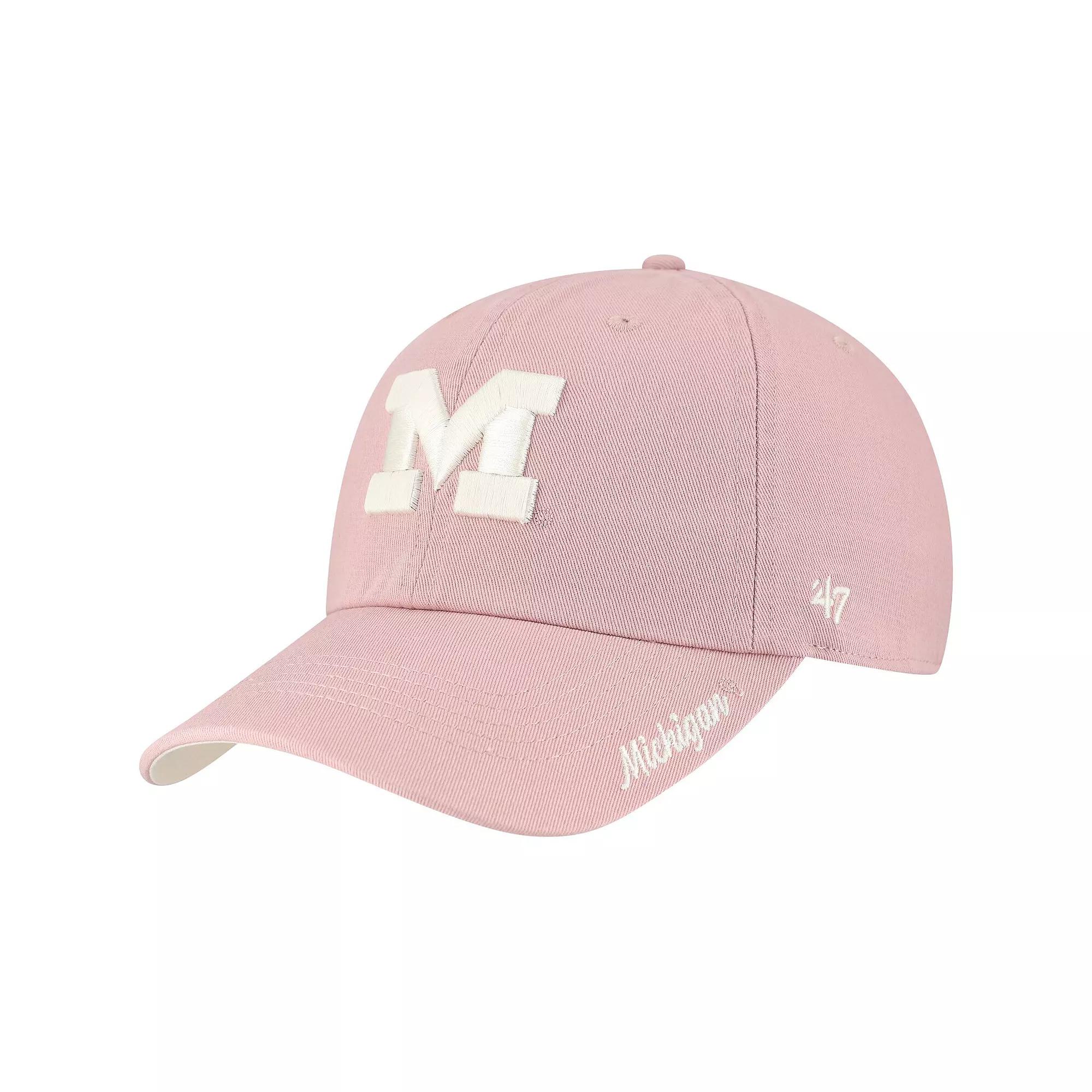 Women's '47 Light Pink Michigan Wolverines Dusty Miata Clean Up Adjustable Hat Product Image