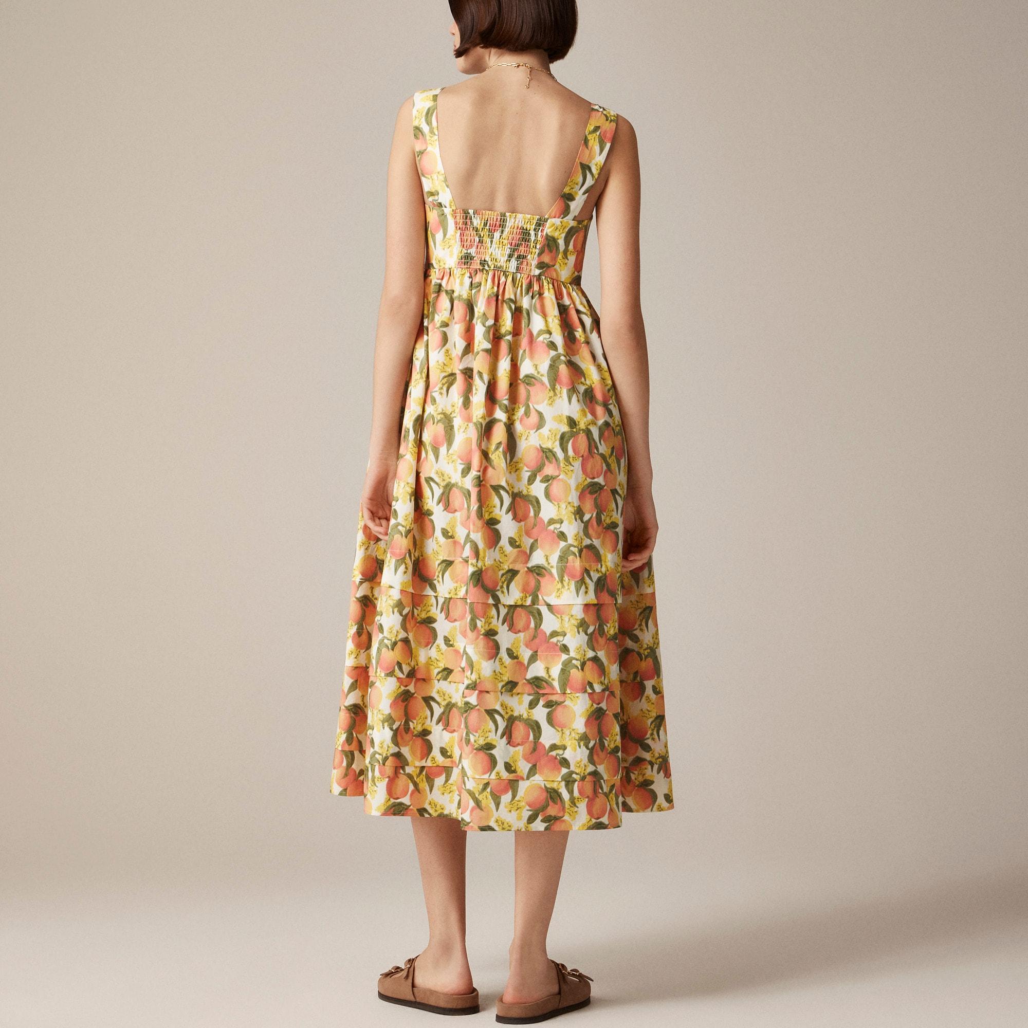 Squareneck midi dress in cotton poplin Product Image