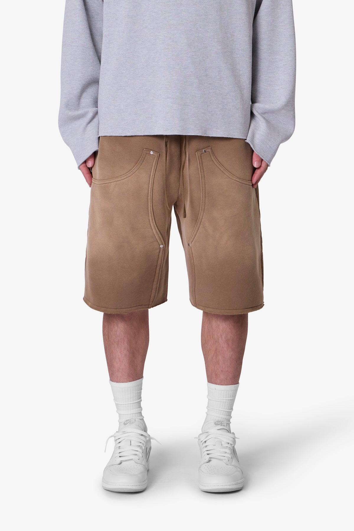 West Double Knee Sweatshorts - Tan Product Image