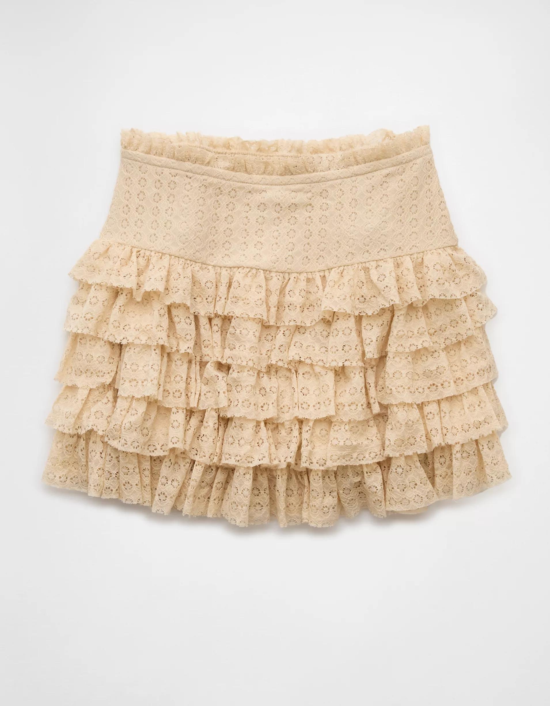 AE High-Waisted Ruffle Mini Skort Product Image