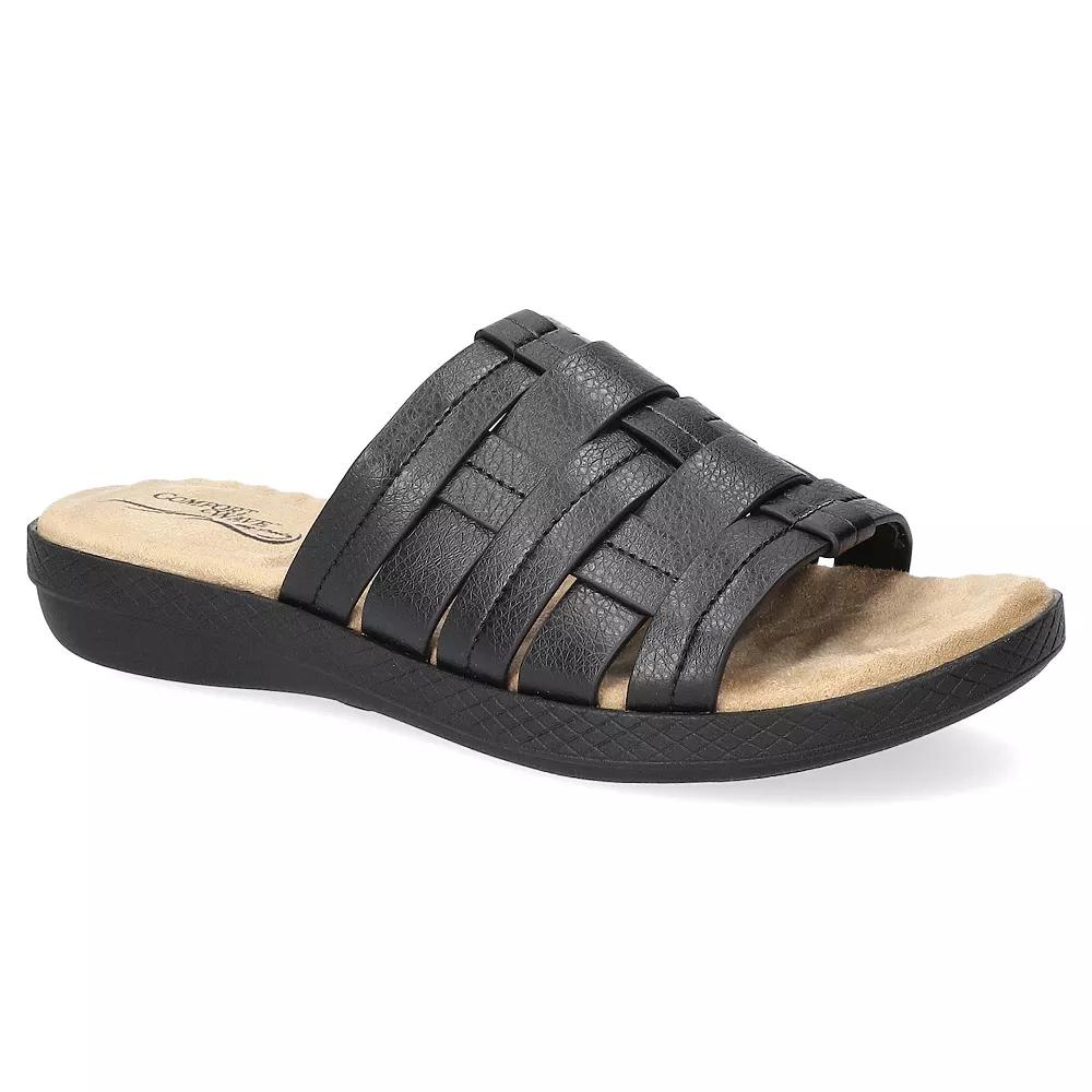 Easy Street Maha Women's Comfort Slide Sandals, Size: 7 Wide, Black Product Image