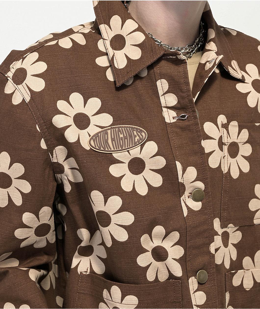 Your Highness Hazy Daisy Brown Chore Jacket Product Image