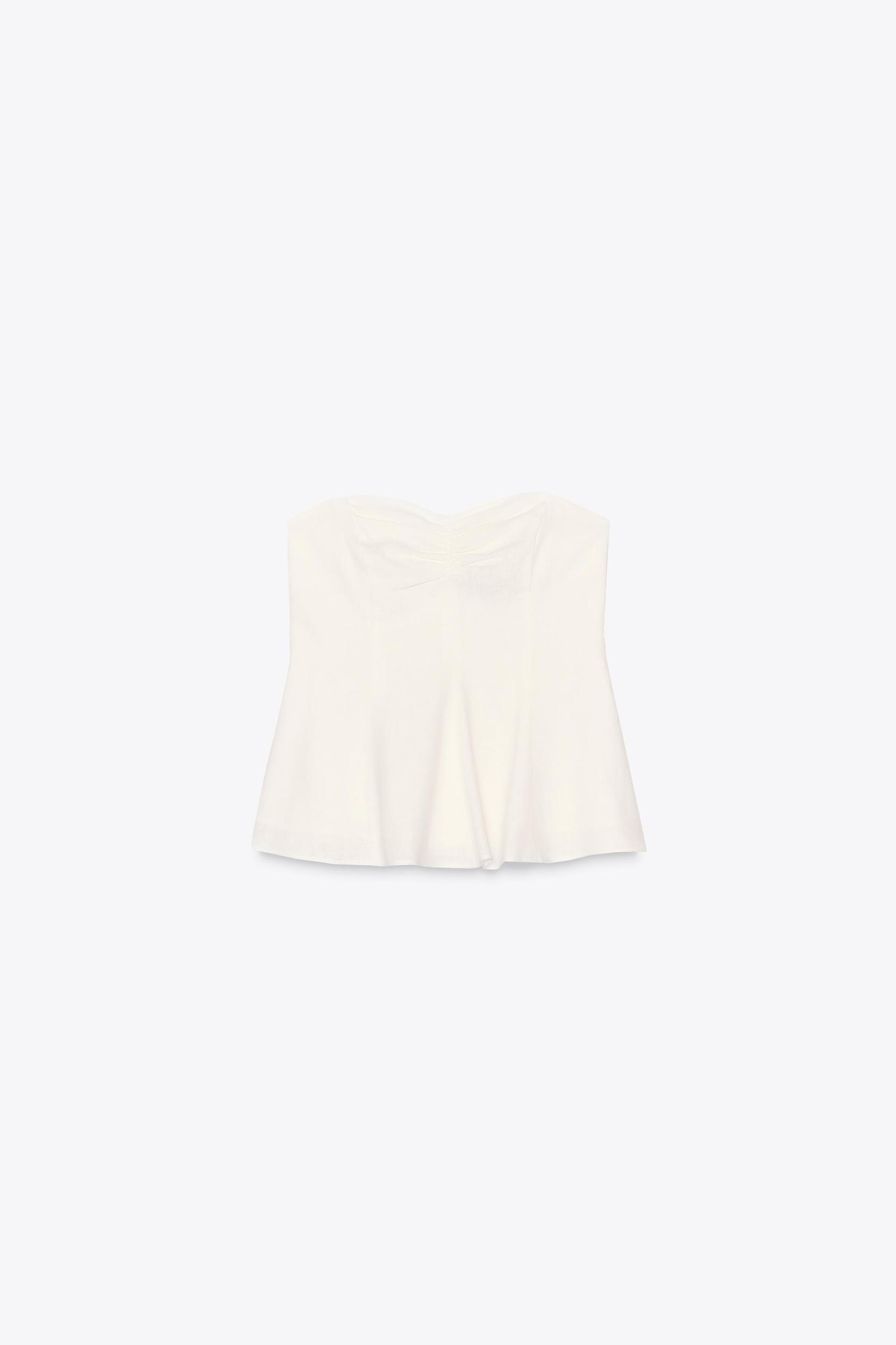 STRAPLESS LINEN TOP Product Image