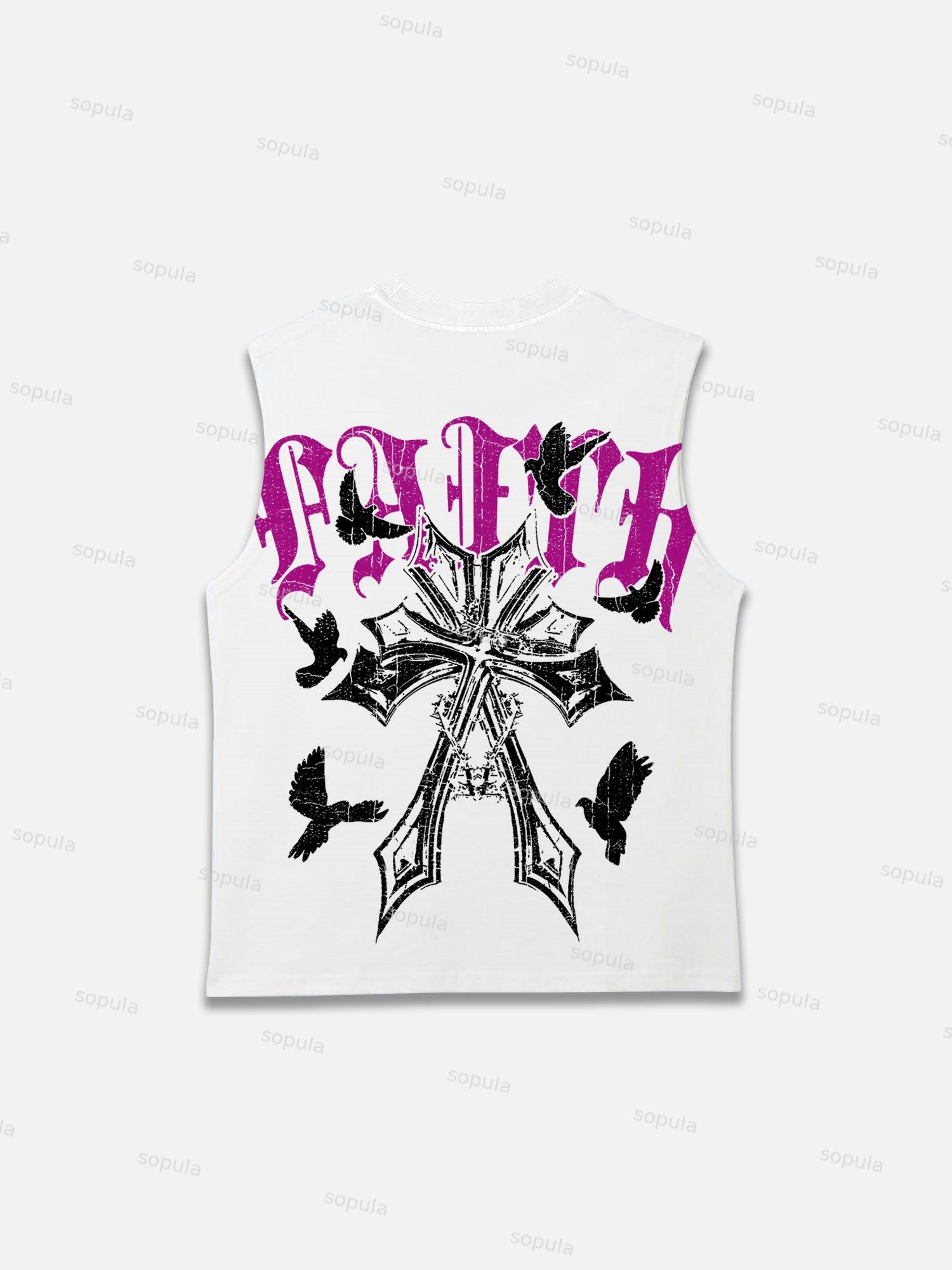 Faith Cross Peace Dove Print Tank Top Product Image