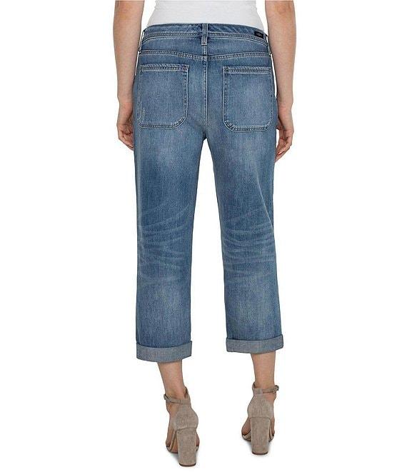 Liverpool Los Angeles Norma Denim Relaxed Roller Crop Mid Rise Jeans Product Image
