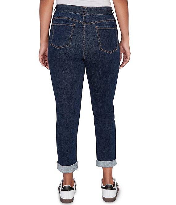 Ruby Rd. Ultra-Soft Rolled Hem Girlfriend Jeans Product Image
