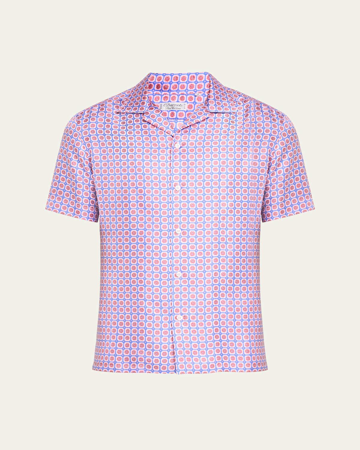 Mens Silk Medallion Camp Shirt Product Image