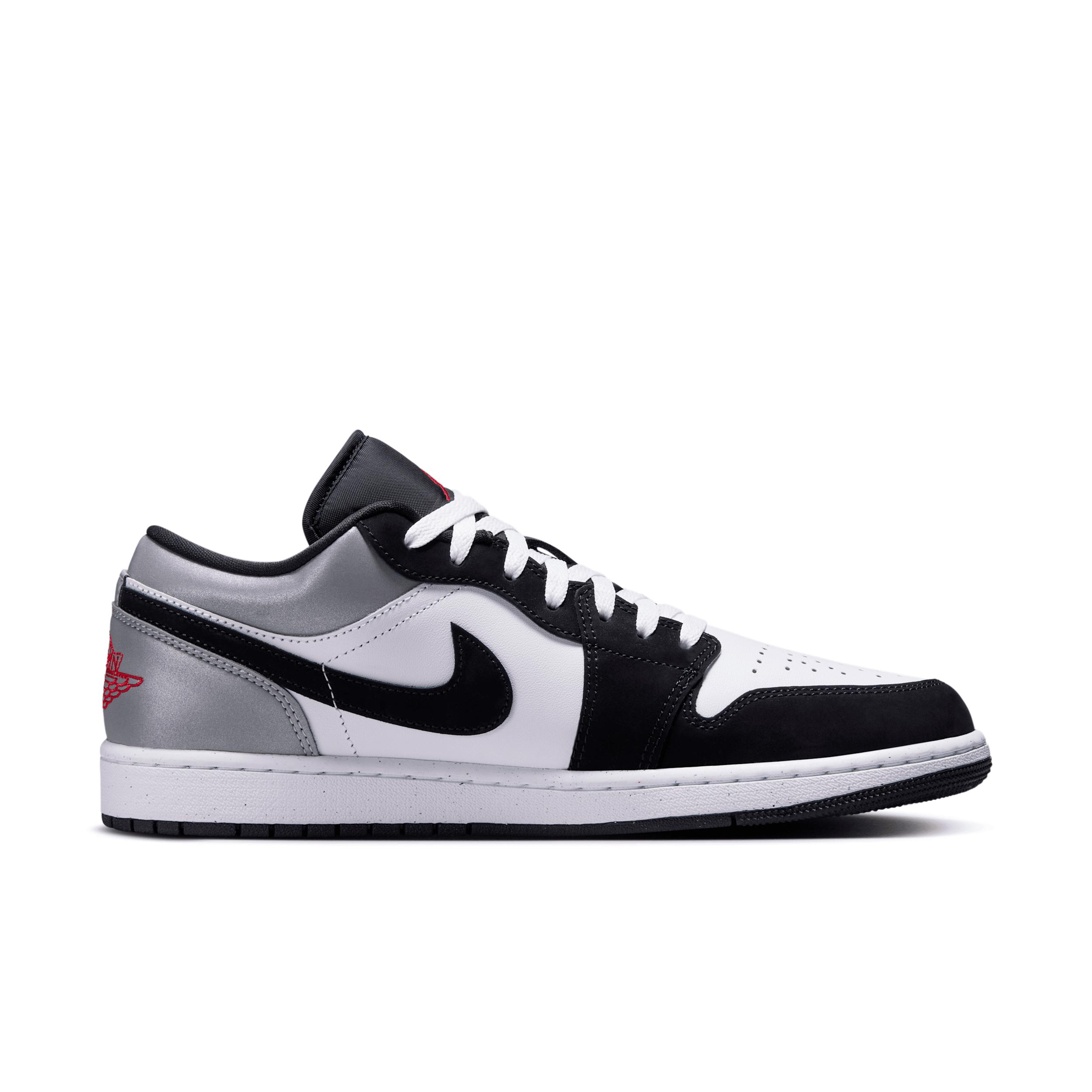 Jordan Mens Jordan Air Jordan 1 Low SE - Mens Shoes Fire Red/White/Matte Silver Product Image