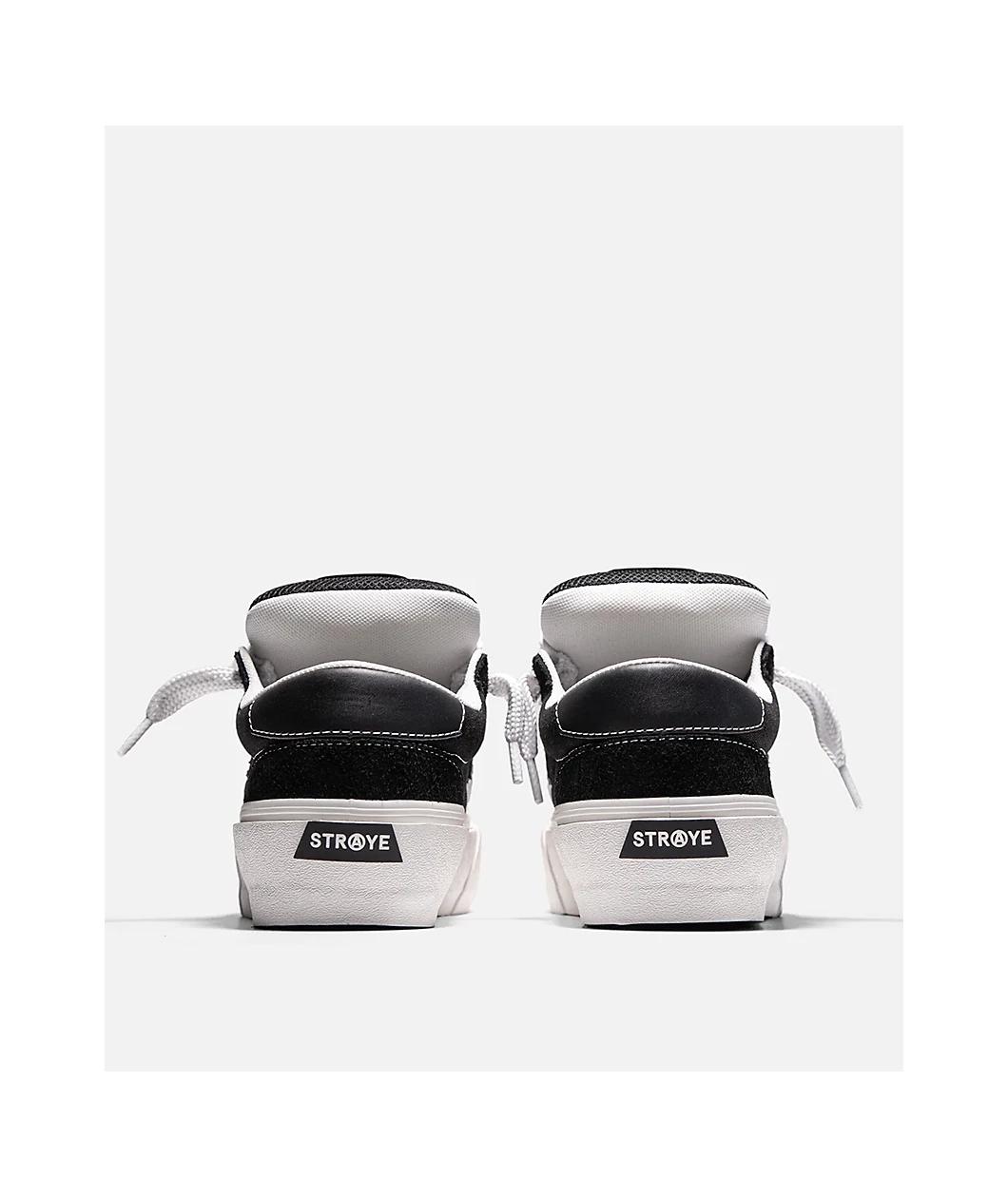 Straye Logan Stomper Black & White Skate Shoes Product Image