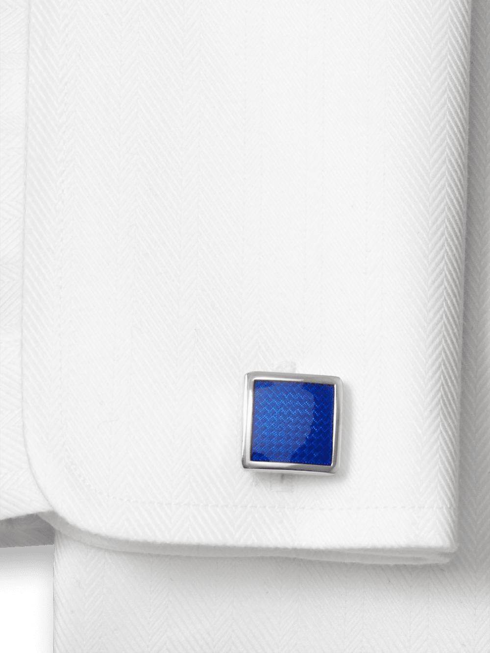 Enamel Square Cufflink - Blue Product Image