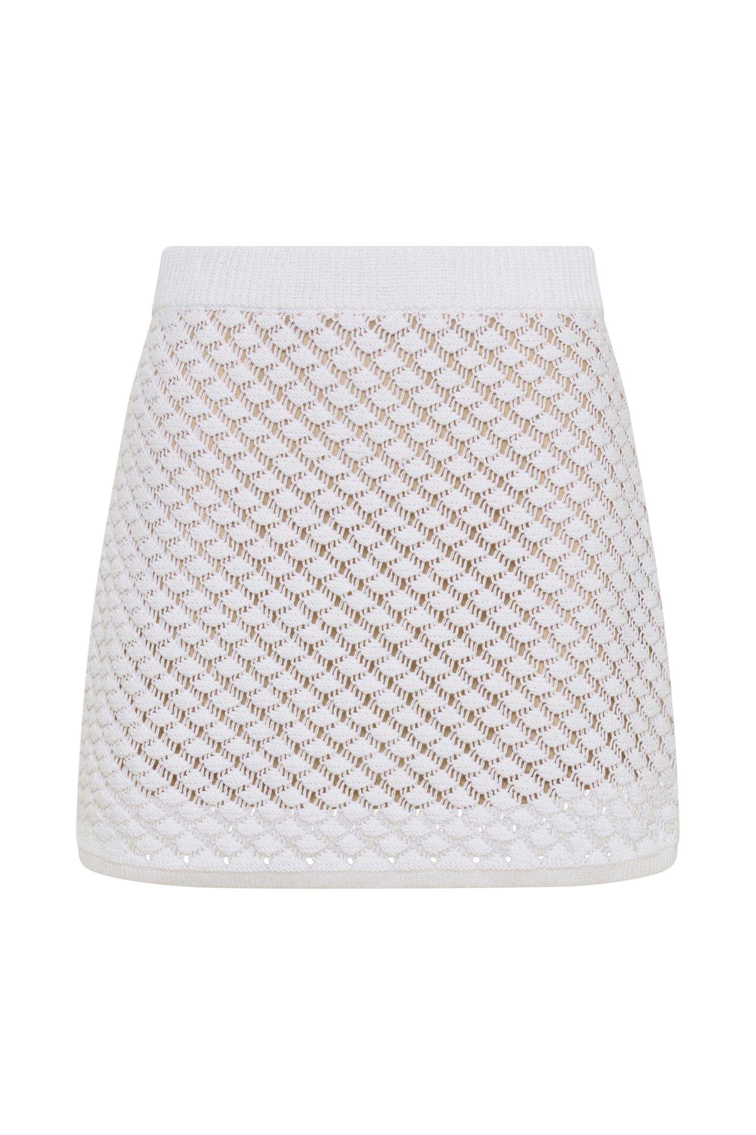 Lorenza Knit A-Line Mini Skirt - Ivory Product Image