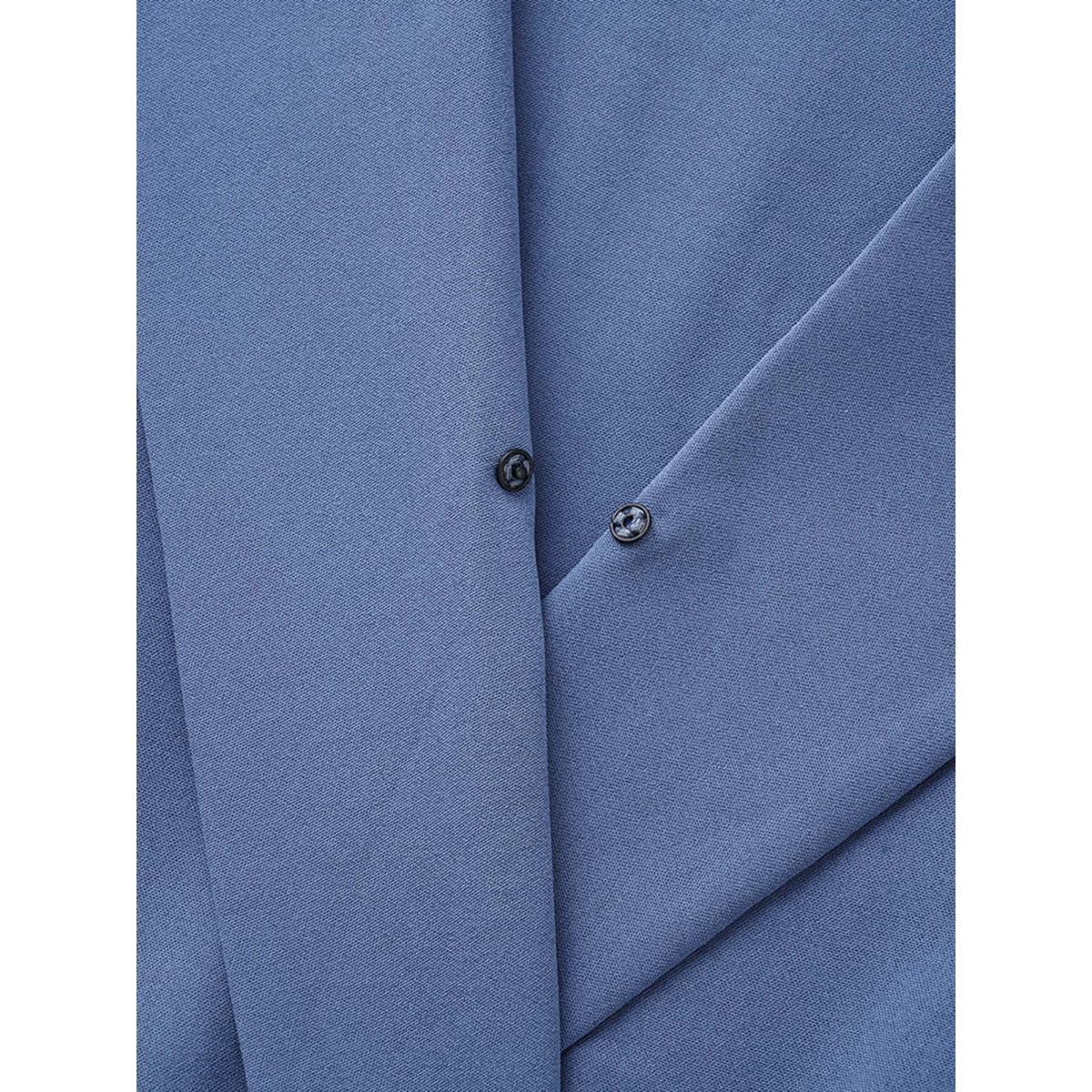 Plus Size Suit Collar Ruffle Layered Hem Dress Stone Women Workwear Essentials Belted Suit Collar Short sleeve Curvy BloomChic 18-20/2X Product Image