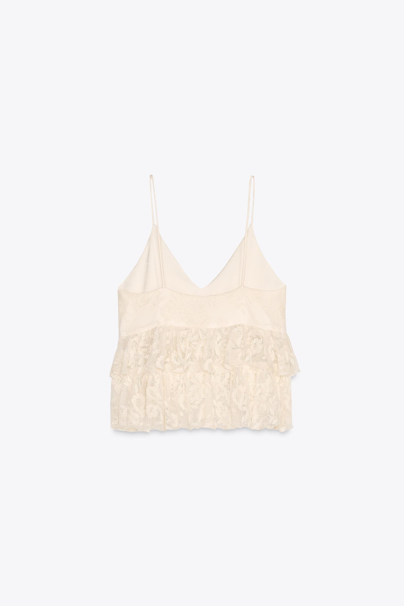 TOP WITH RUFFLED STRAPS Product Image