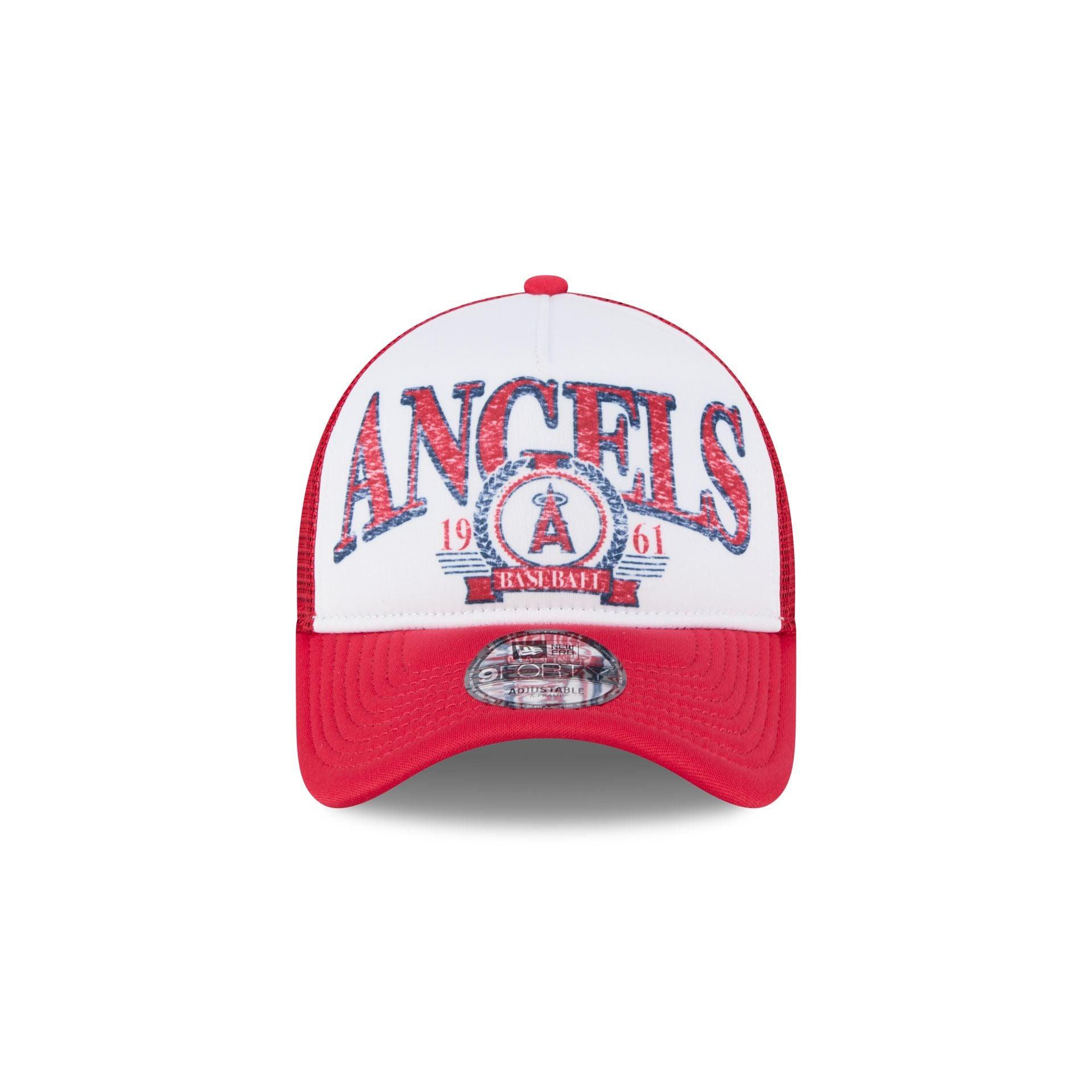 Los Angeles Angels Distressed 9FORTY A-Frame Trucker Hat Male Product Image