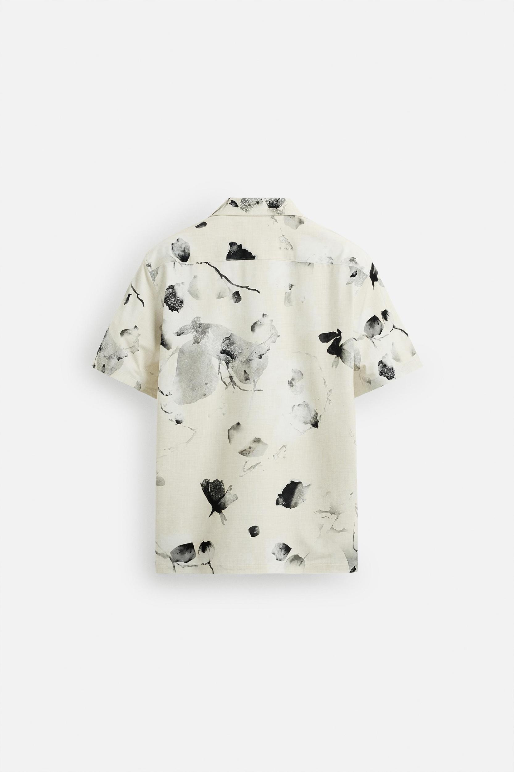 FLORAL PRINT STRETCH SHIRT Product Image