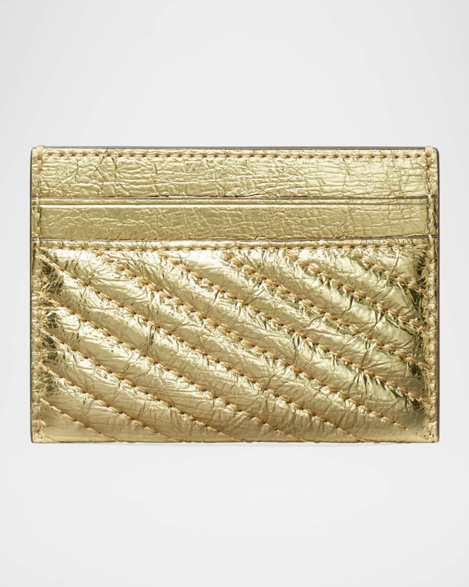 Kira Metallic Quilted Leather Card Case Product Image