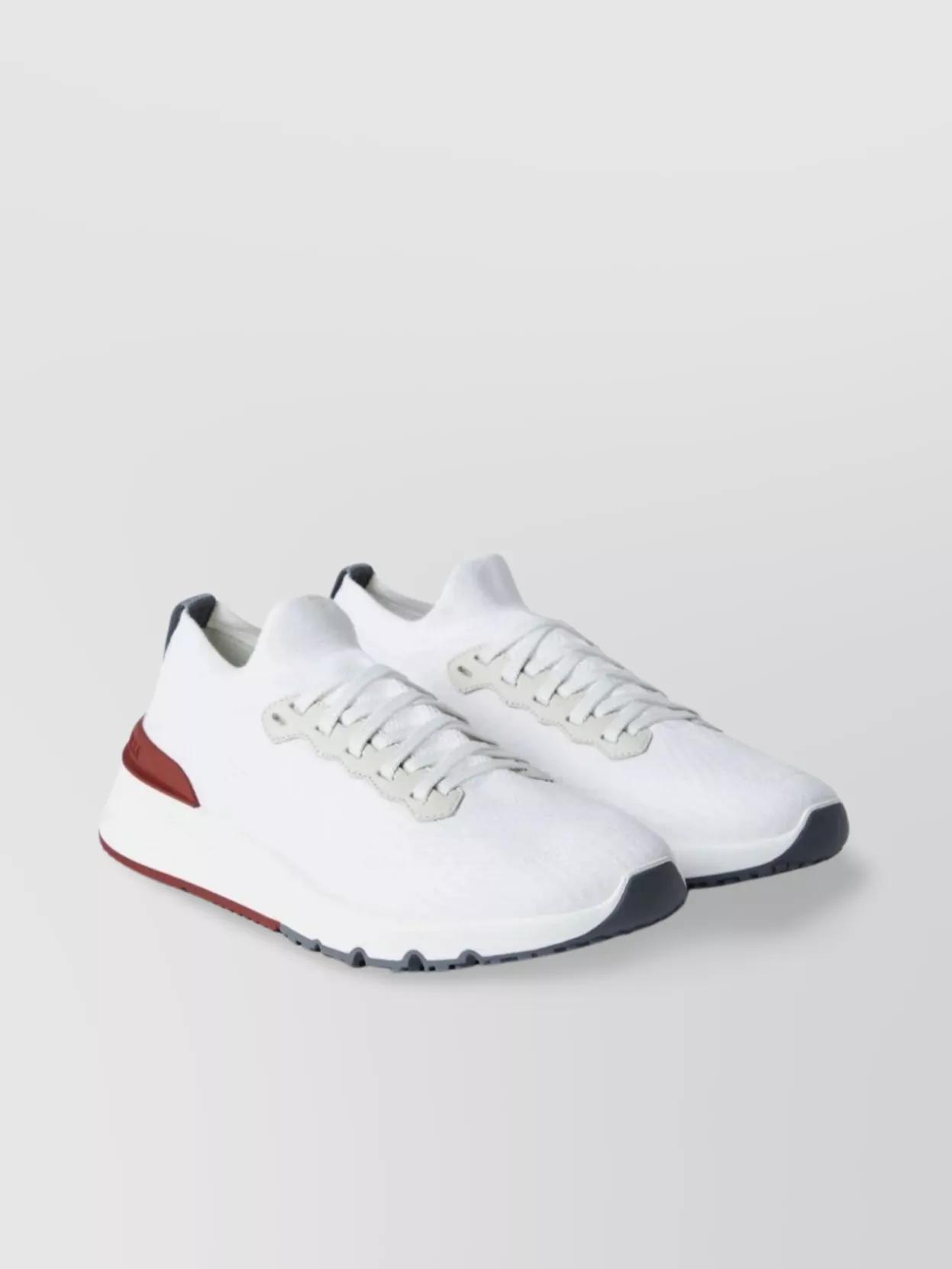 BRUNELLO CUCINELLI Cotton Knit Runners In White Product Image