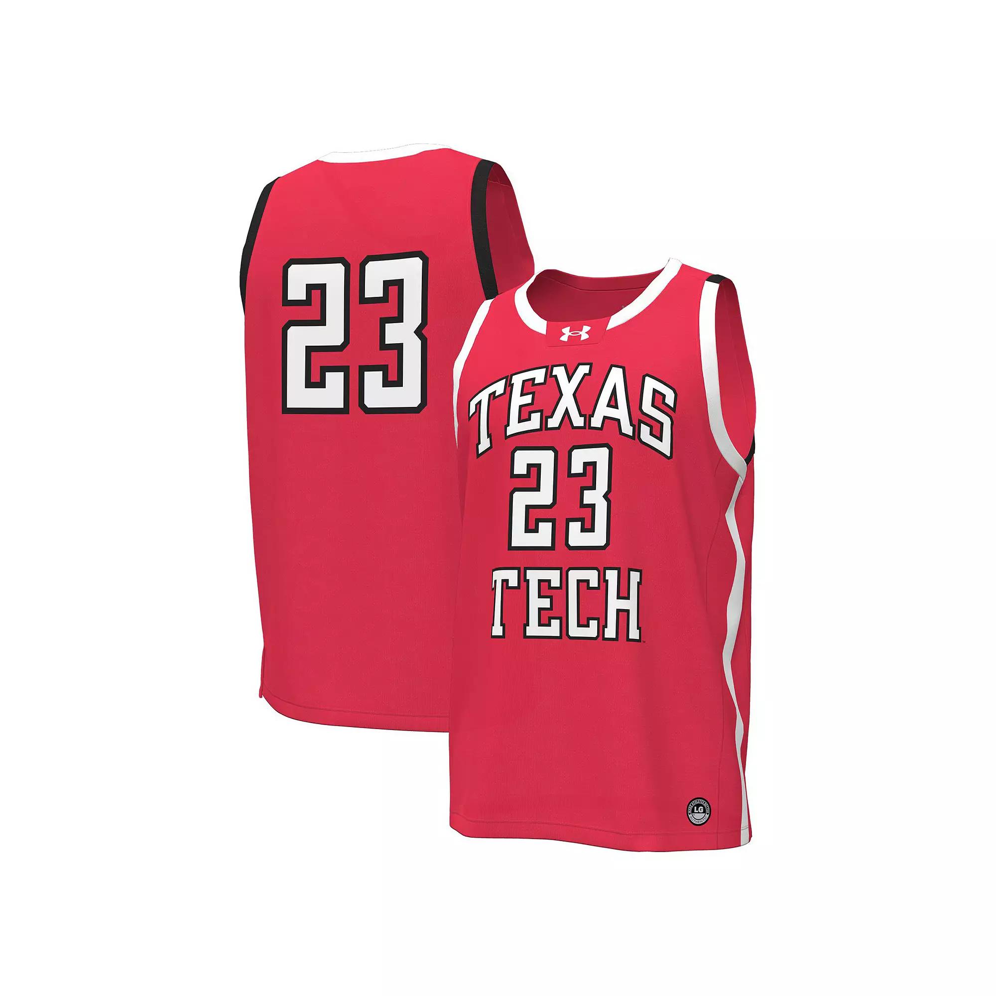 Men's Under Armour #23 Red Texas Tech Red Raiders Replica Basketball Jersey,  Product Image