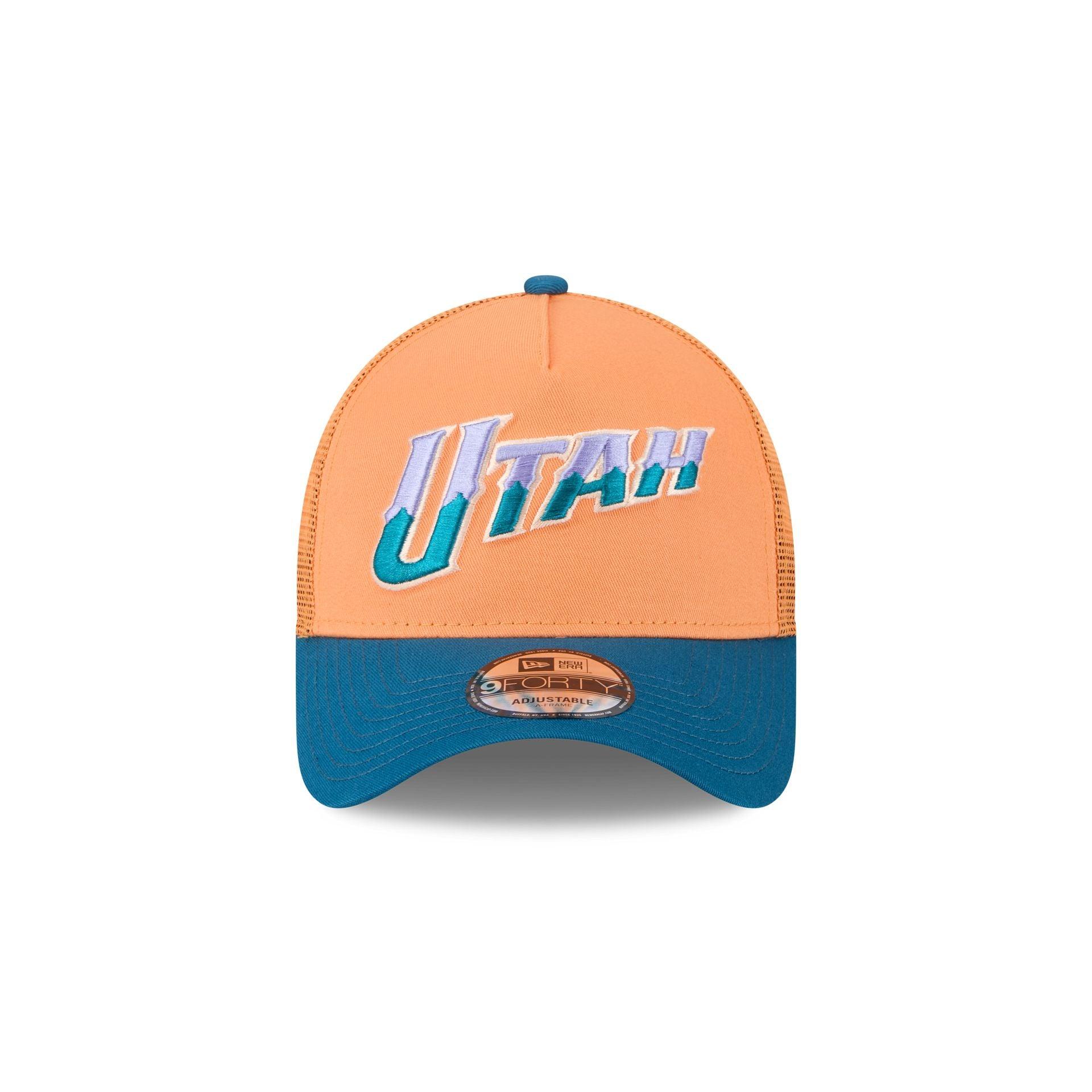 Utah Jazz Orange Glaze 9FORTY A-Frame Trucker Hat Male Product Image