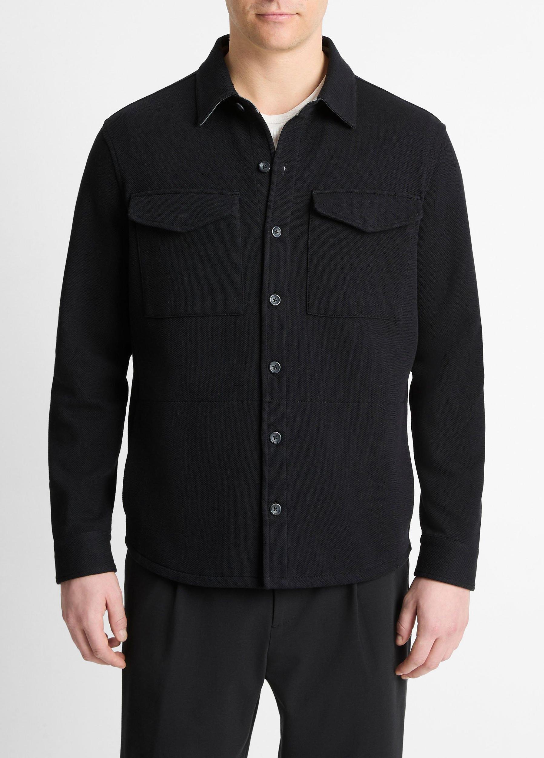 Double-Knit Cotton-Blend Piqué Shirt Jacket Product Image