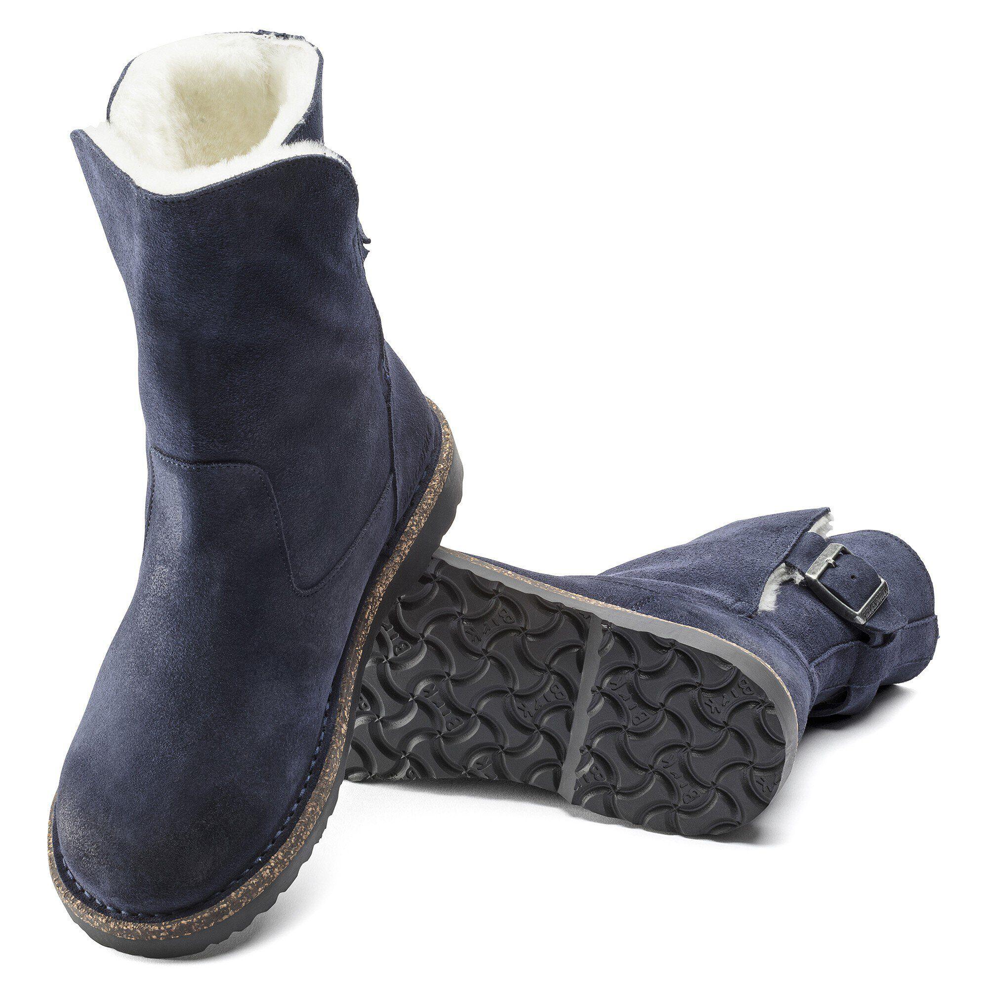 Uppsala Shearling Suede Leather Navy Product Image