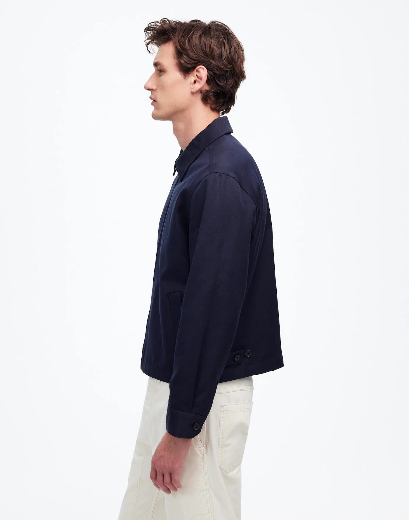 Zip-Front Jacket in Italian Cotton-Linen Blend Product Image