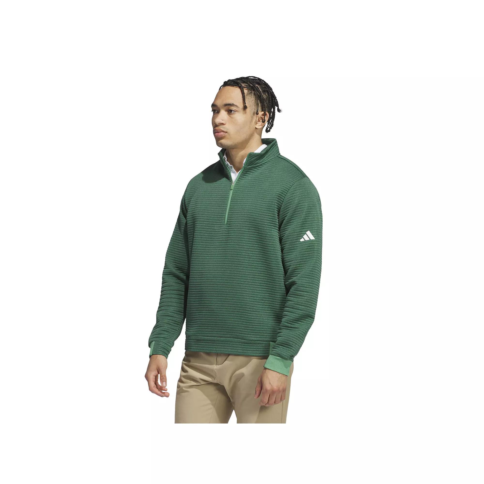 Men's adidas Ultimate365 Water-Resistant 1/4-Zip Pullover Jacket, Size: Small, Green Product Image