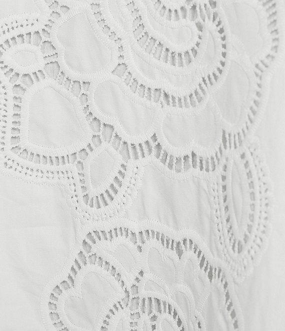 En Saison Chloe Floral Embroidered Crew Neckline Sleeveless Bubble Hem Mini Dress Product Image