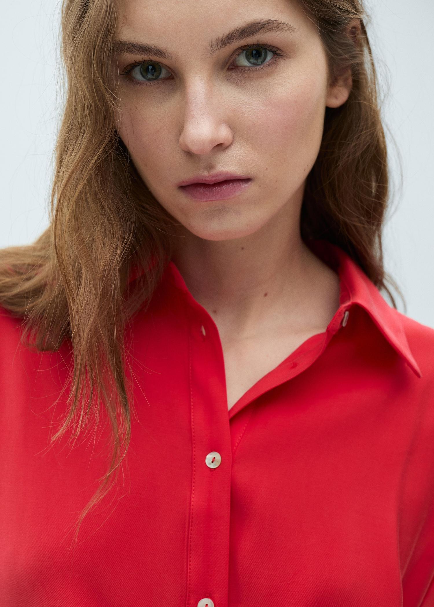 Wrap shirt dress - Women | MANGO USA Product Image