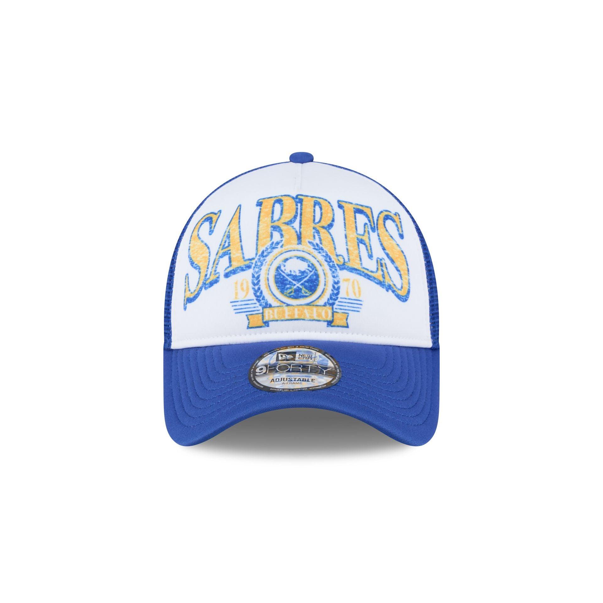 Buffalo Sabres Distressed 9FORTY A-Frame Trucker Hat Male Product Image