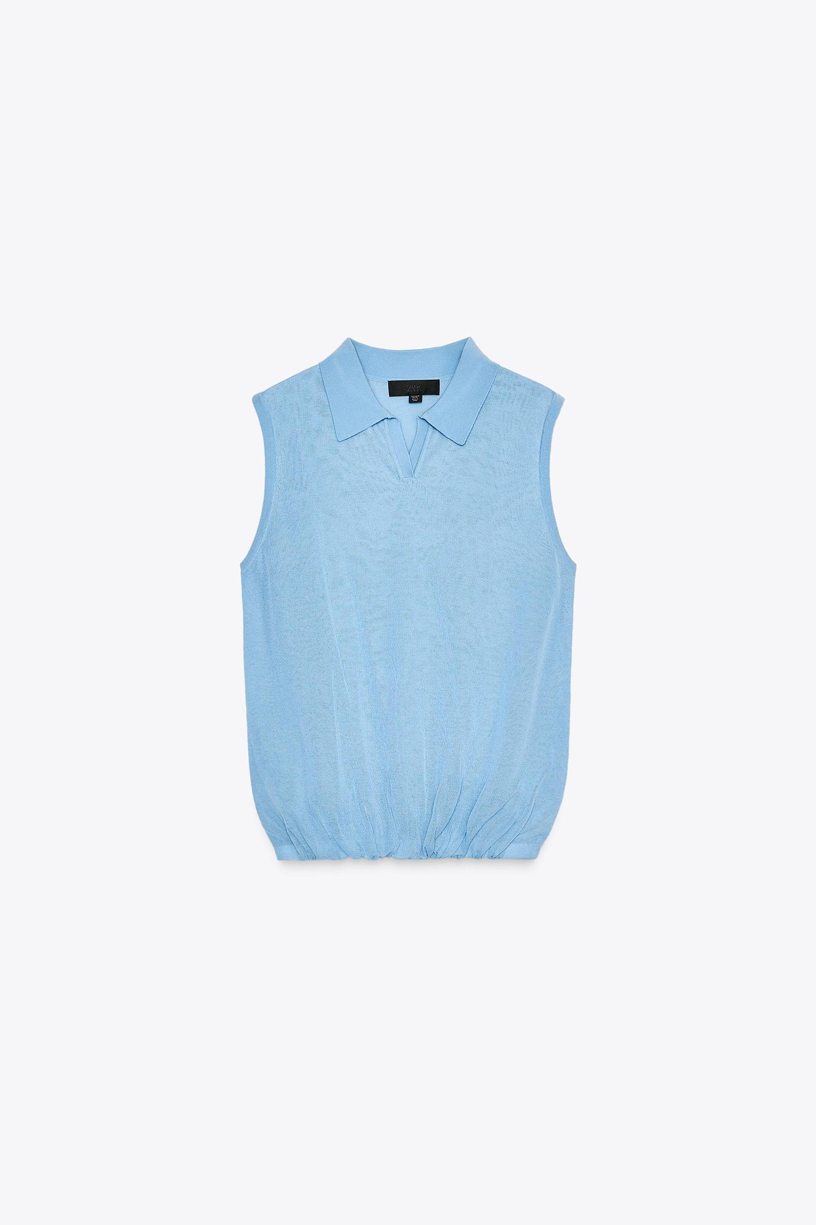 KNIT POLO TOP Product Image