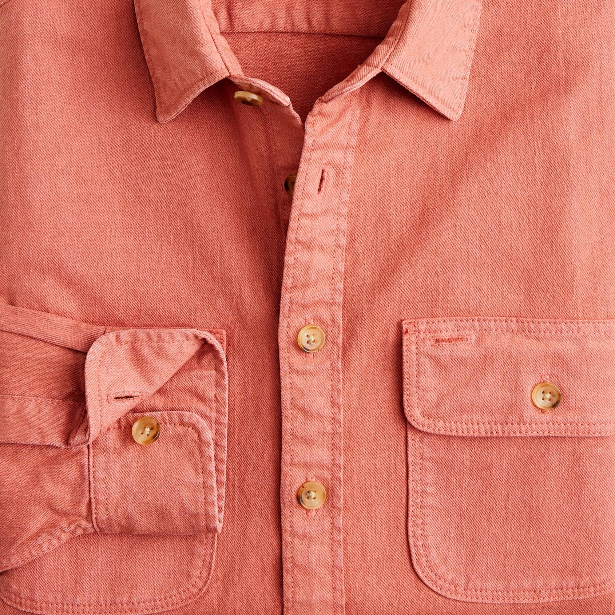Garment-dyed twill overshirt Product Image