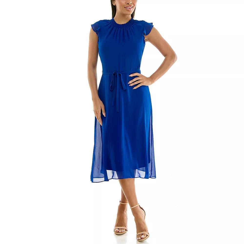 Women's Nina Leonard Mockneck Chiffon Dress,  Product Image