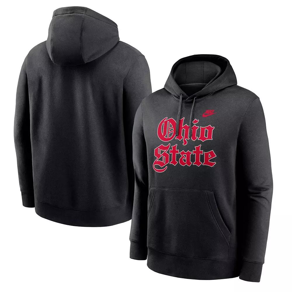 Men's Nike Black Ohio State Buckeyes Old English Fleece Pullover Hoodie,  Product Image