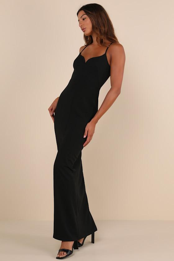 Impressive Glamour Black Sleeveless Column Maxi Dress Product Image