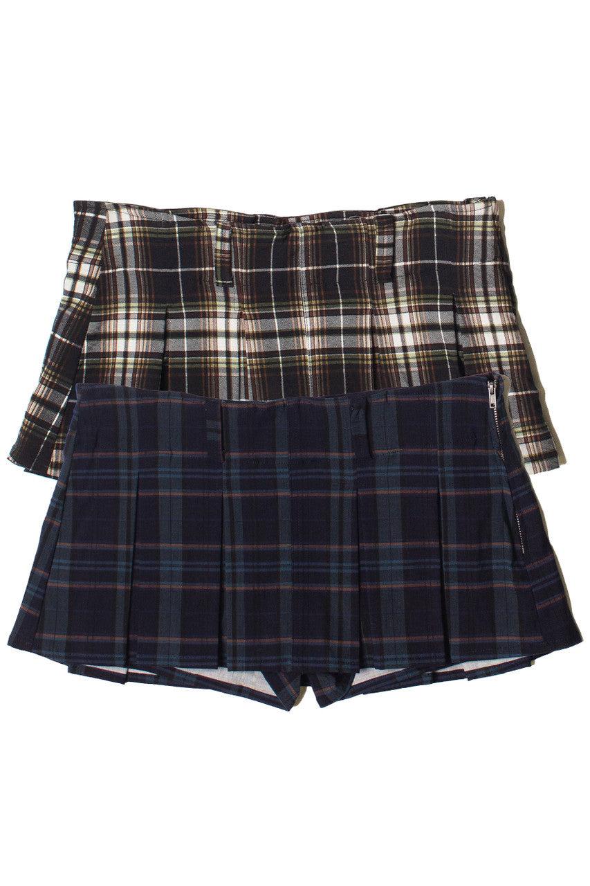 Low Rise Plaid Mini Skort Product Image
