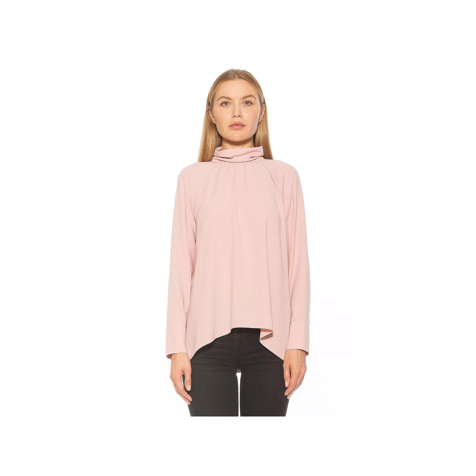 Women's ALEXIA ADMOR Danielle Mockneck Draped Flowy Blouse,  Product Image