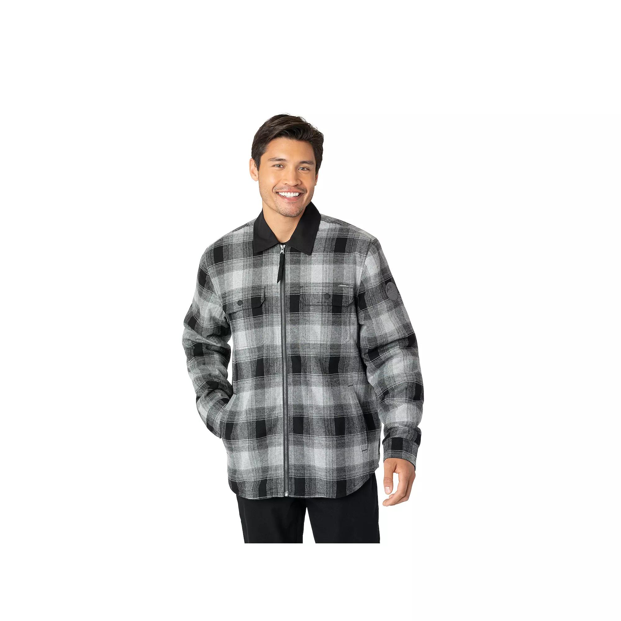 Men's Eddie Bauer Favorite Flannel Faux Shearling Lined Shacket,  Product Image